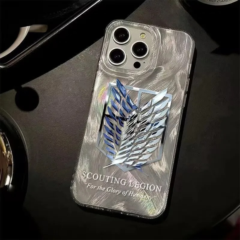 Für iPhone 16 Profi Max Hüllen Anime Attacke an Titan Handyhülle für iPhone 15 14 13 12 11 Profi Max 7 8 Plus SE2 X XS XR Abdeckung