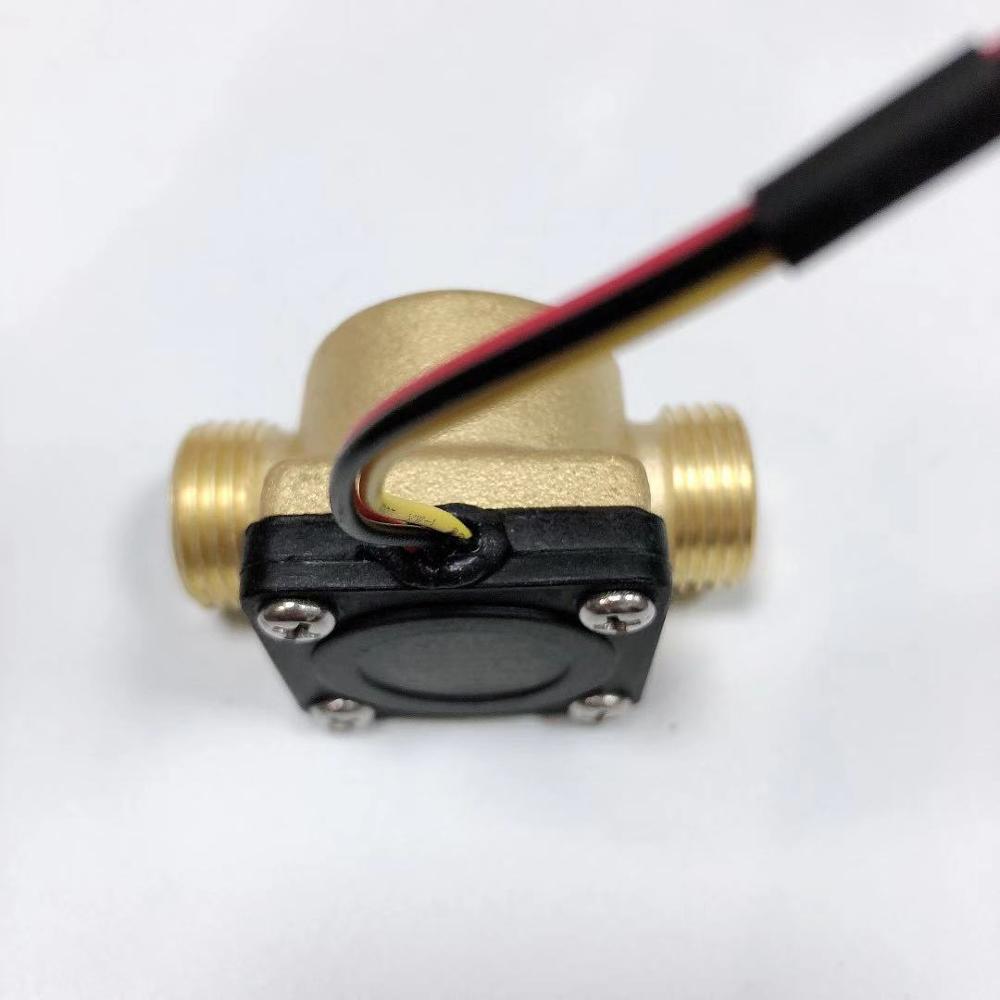 G 1/2" Brass Liquid Flow Water Meter Hall Effect Sensor for Tankless Heater water meter hall sensor SEN-HZ21FA