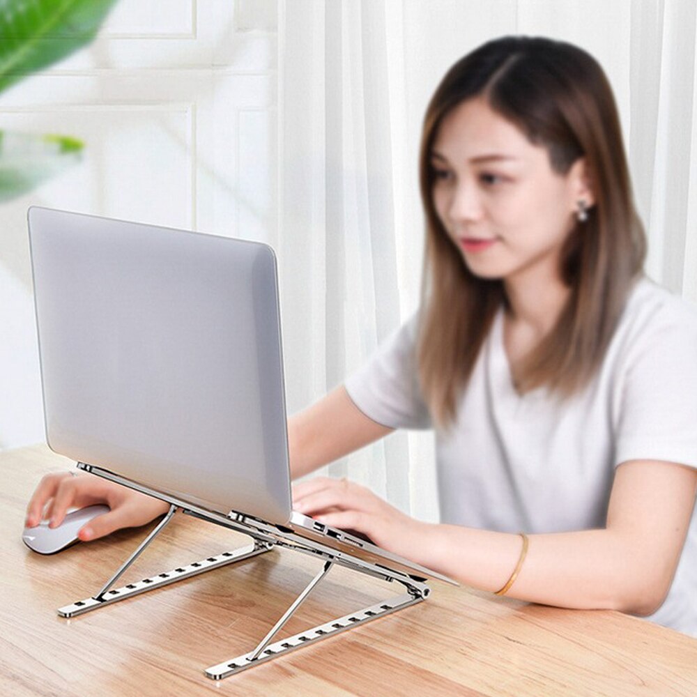 Tietokoneen jalusta säädettävä jäähdytys alumiininen kannettavan tietokoneen työpöytä ergonominen kannettava tv-sänky kannettava pöytäteline pc-pöytäteline ripustuskiinnike 5