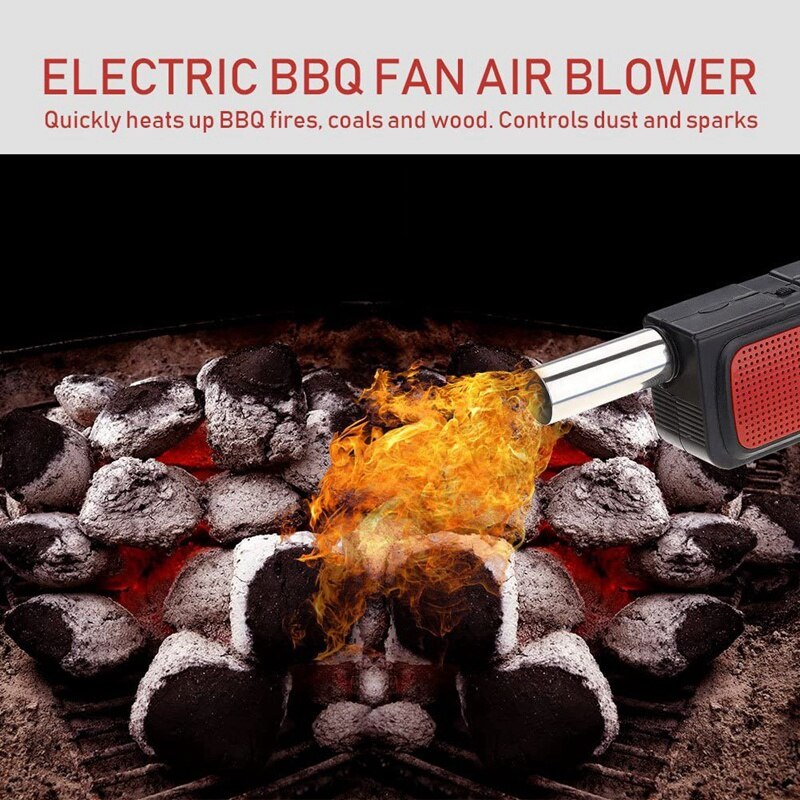 Electric Portable Handheld BBQ Cooking Fan Air Blower Fire Bellows Point Carbon Tool for Outdoor Camping Picnic Barbecue