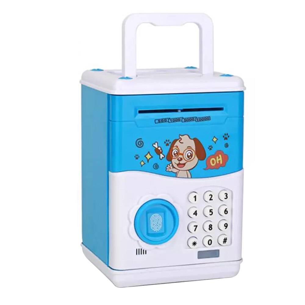 Leuke Automatische Spaarpot Draagbare Spaarpot Elektronische Vingerafdruk Atm Wachtwoord Coin Money Saving Box Atm Bank Box Kids: blue