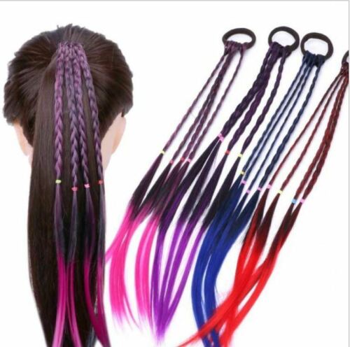 Women Ladies Braided Synthetic Hair Plaited Plait Elastic Headband Female Colorful Wigs Ponytail Hairband Wig Hair Accessories