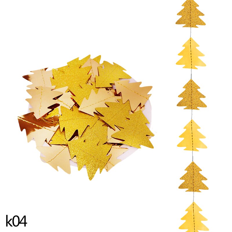 4m Spiegel Papier Weihnachten Girlande Weihnachten Baum bilden Ammer Banner Für Neue Jahr Weihnachten Party Hängen Dekor Hause ornamente: K04
