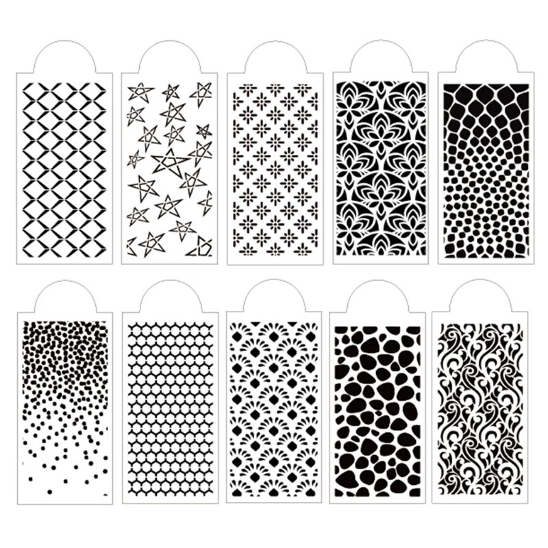 Pochoirs de dessin de forme géométrique, 10 pièces, bricolage, modèles de gaufrage, tampon de carte en papier