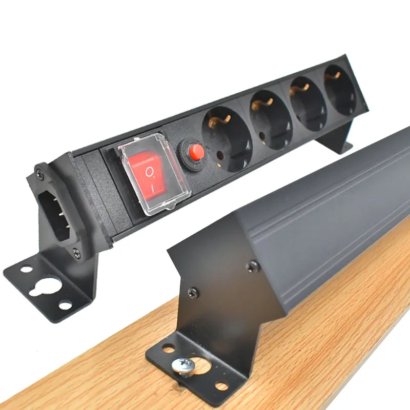 Pdu-grenuttag för skrivbord, eu-uttag, 1-10ac dubbelbrytare med överbelastningsskydd,  c14- portsanslutning
