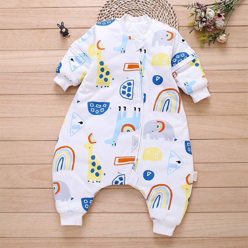 Pasgeboren Baby Jongen Meisjes Lange Mouw Romper Bodysuit Slaapzak Pyjama Outfit Baby Katoenen Overall Slaapzak: Rainbow / 6m