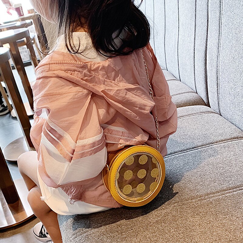 PVC Dots Crossbody Bag For Women Circular Girls Shoulder Bags Women Cute Chains Phone Pouch Mini Messenger Bag