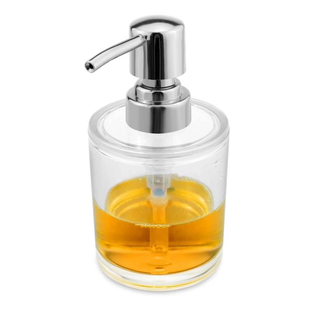 Acrylic Lotion Liquid Soap Dispenser Dishwashing Pump Bottle Kitchen Bathroom Countertops 8.8 OZ (Clear)