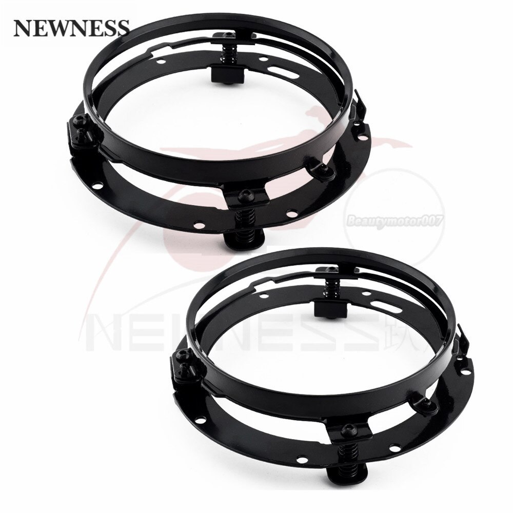 Mounting Bracket for 7inch LED Headlight Round Ring for Headlight mount Lamp Holder For Jeep Wrangler JK: black 2pcs