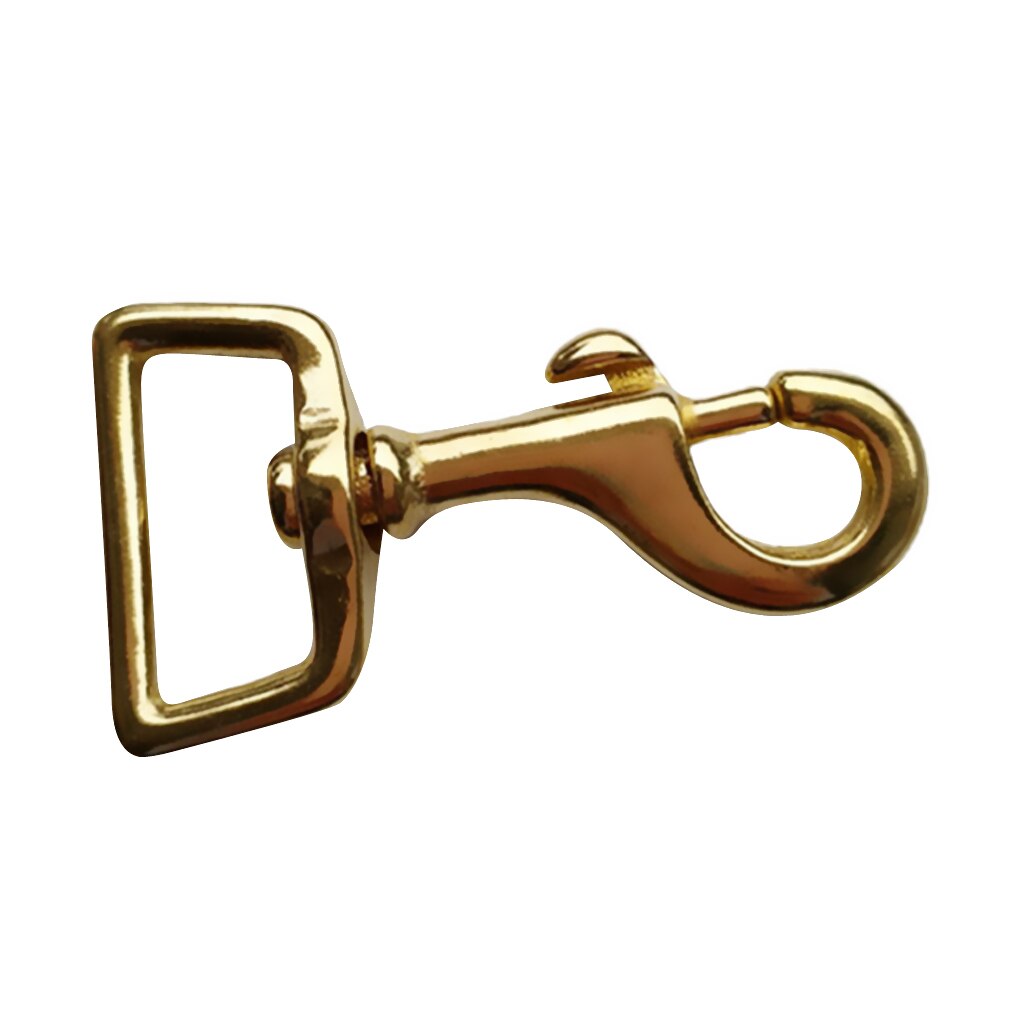 Solid Brass Square Eye Swivel Bolt Snap Hooks Pet Buckle Trigger Clip Clasp Dog Horse Lead Keychain (Gold): 25x60mm Gold