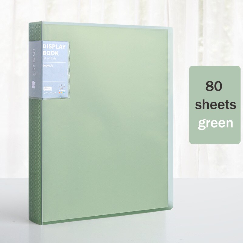 Organizador portátil para piano, 30, 40, 60, 80 páginas, tamanho a4, nota musical, folha de documentos, pasta de armazenamento, pp, pastas de escritório fosco: 80 sheets green