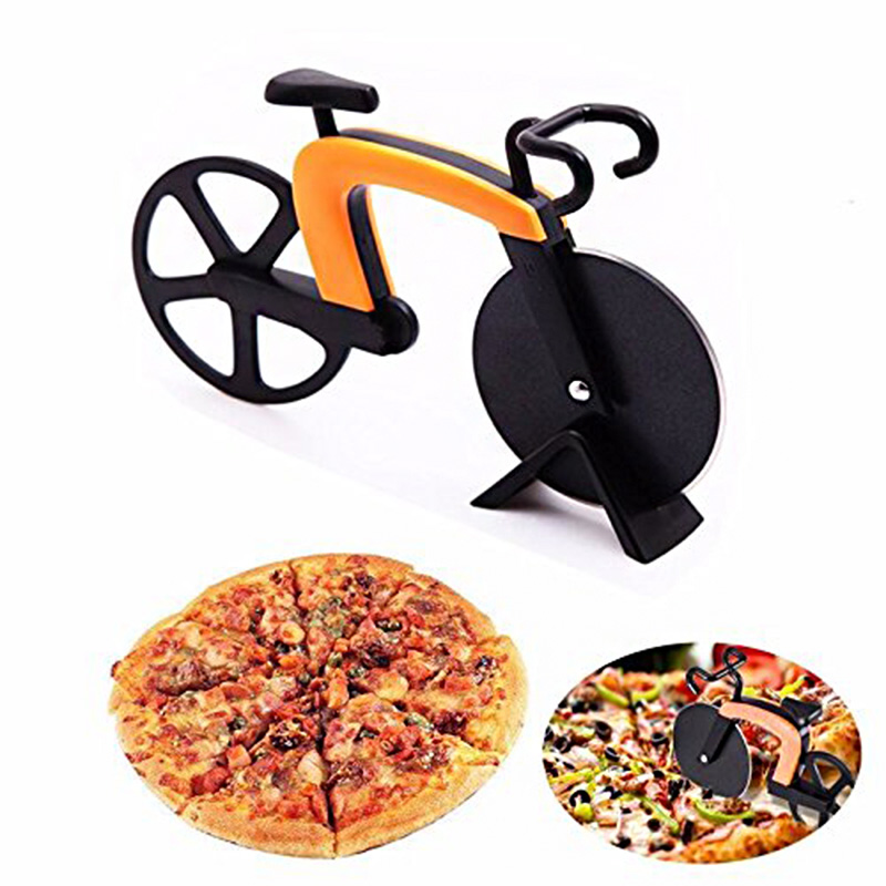 Cykel pizza cutter hjul rustfrit stål plast cykel rulle pizza chopper slicer køkken gadget cortador de pizza  p7 ding