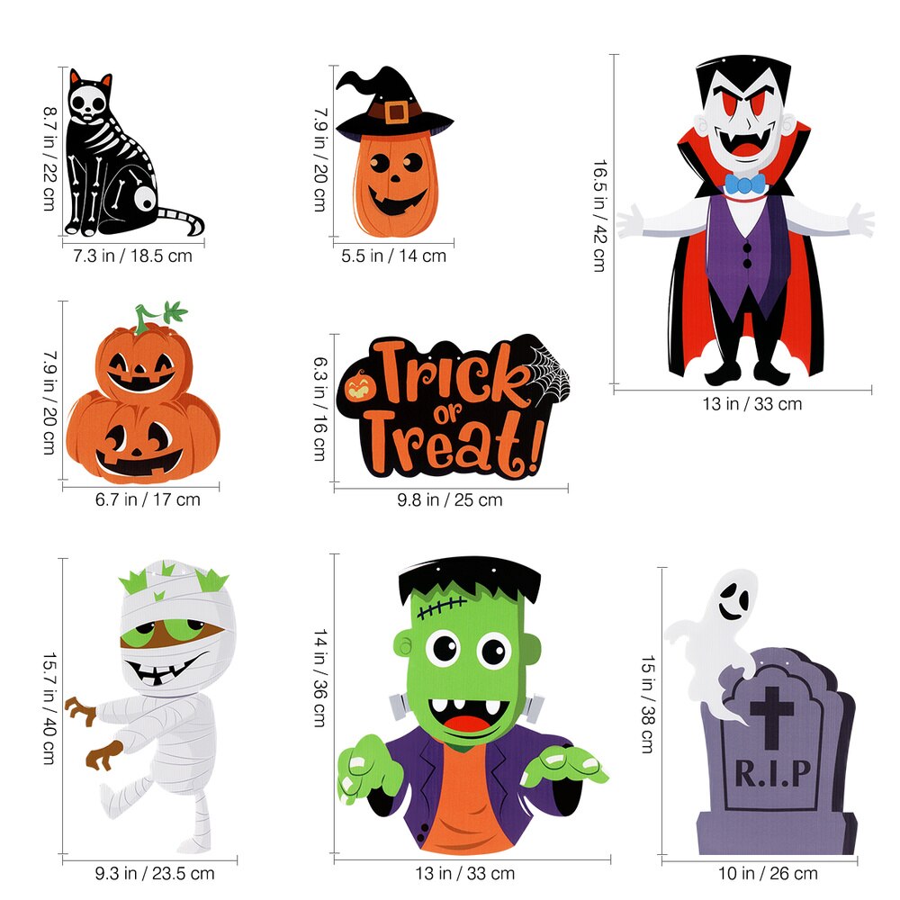 8pcs Yard Signs Lightweight Portable Unique Plaque Board Hanging Sign Lawn Sign for Lawn