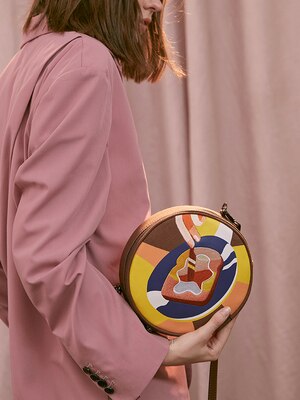 Tanto loja yizi 2019 moda design original nova lona bordado redondo bolsa de ombro único para mulher