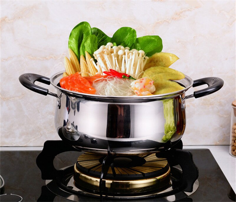 Edelstahl topf Doppelten Boden Suppe Topf Nichtmagnetischen Kochen mehrzweck Kochgeschirr nicht Stock Pfanne induktion Herde verwendet topf