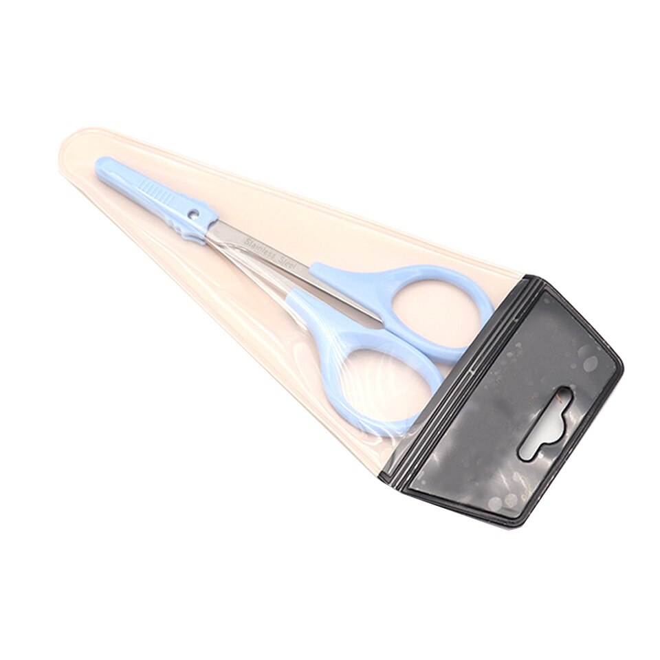 1PC Eyebrow Scissors Razor Trimmer Blades Stainless Steel Eyelash Straight Elbow Trimmer Shaver Scissors Nose Hair Clipper