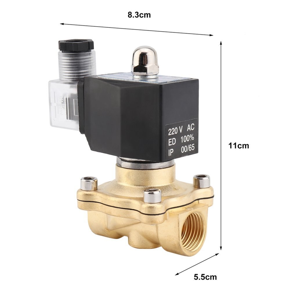 Válvula Solenoide de acción directa de cobre puro, Bobina Cuadrada de 1/2 pulgadas, CA, 220V, 2W, electromagnética, para herramientas de riego de jardín