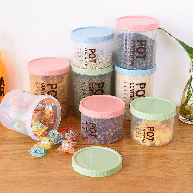 Plastic Grain Storage Tank Food Sealed Tank Kitchen Transparent Snack Storage Box Storage Tank