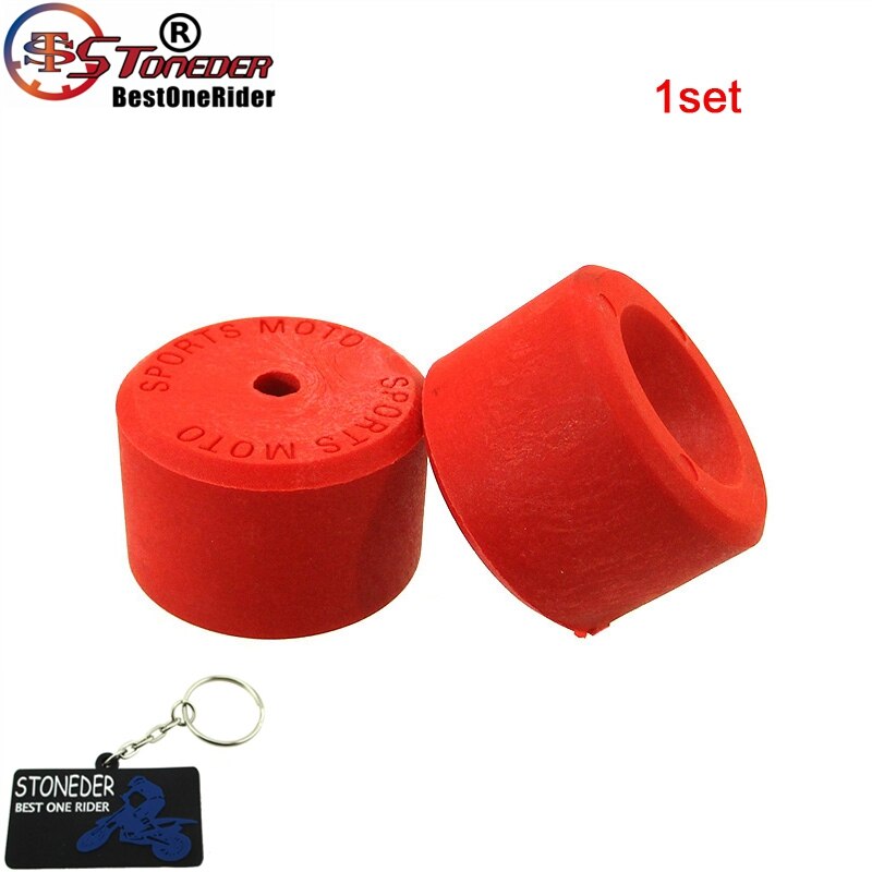 STONEDER Black &amp; Red Supermoto Crash Bobbins Rubber For Pit Dirt Motor Bike Motord: 1set Red