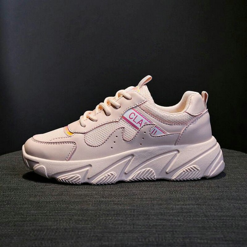 Breathable wild Women Sneakers Korean running shoes Outdoor Jogging Walking Sports Shoes C35-32: Pink / 10