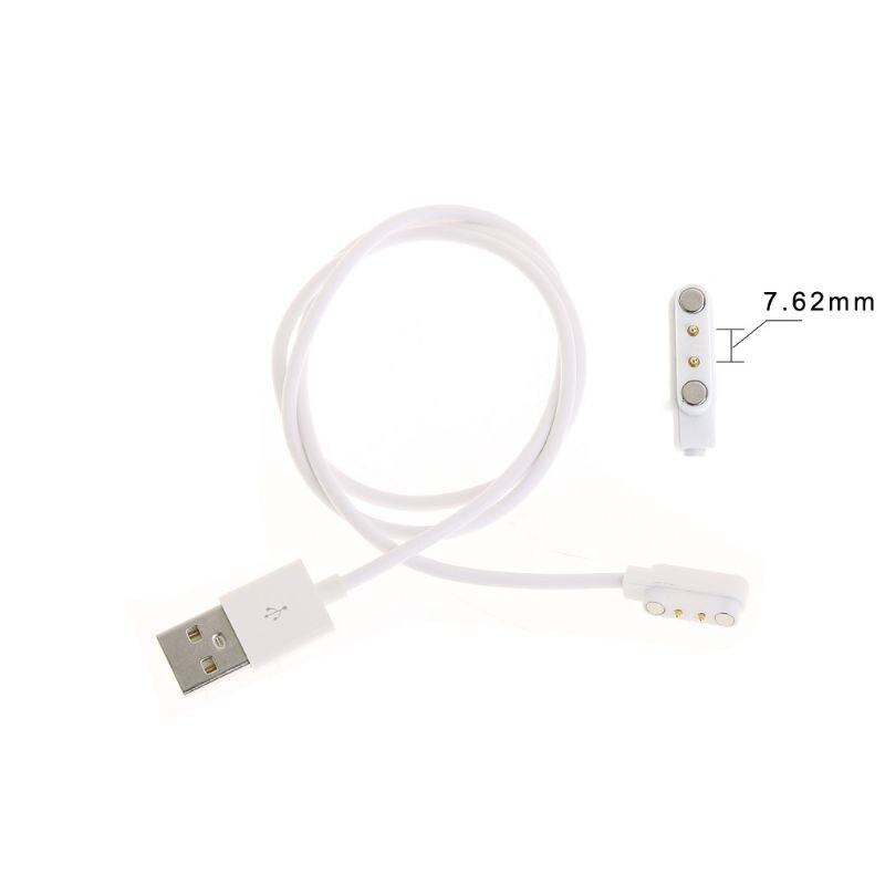 Magnetic USB Charging 2 Pins Distances 7.62mm Power Supply Cable For Smart Watch X7JB