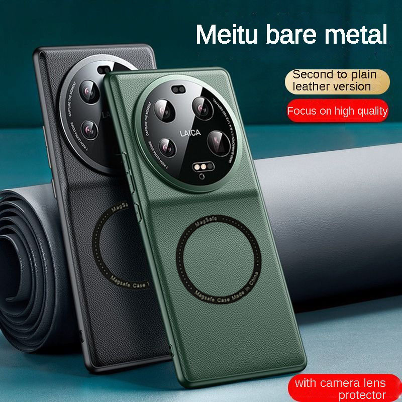 Magsafe lederen schokbestendige hoes siliconen voor Xiaomi 13 Ultra 15 mi 14 ultra magnetische draadloze oplaadcover