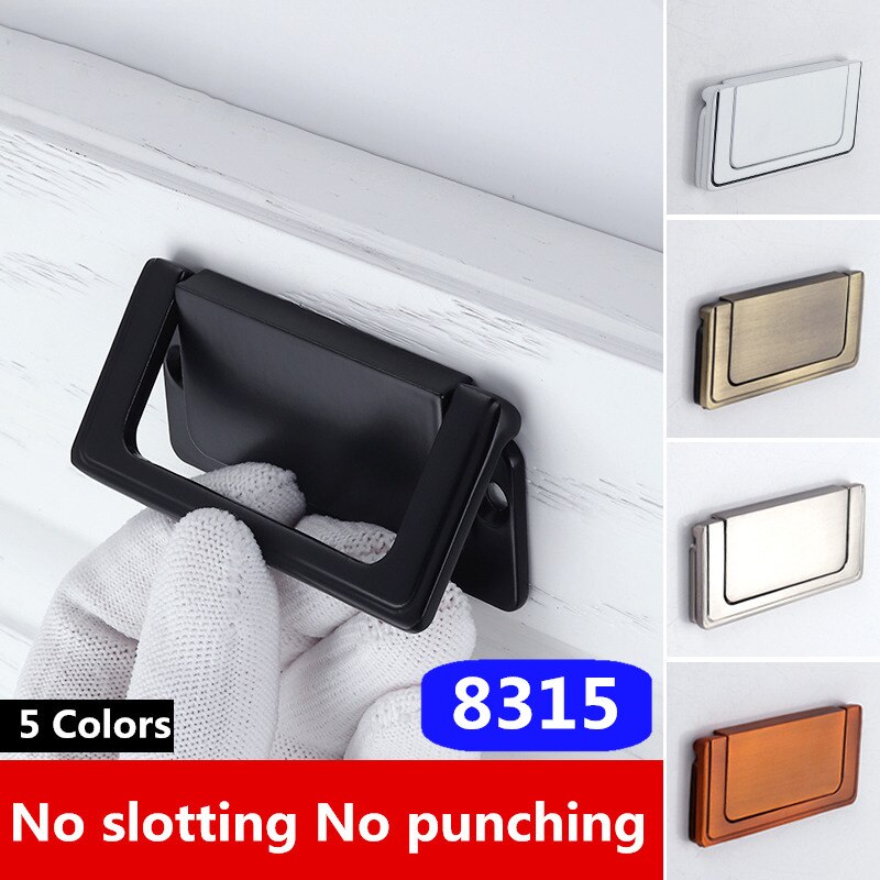 No Punching Zinc Alloy Modern Hidden Knobs Kitchen Cabinet Cupboard Door Drawer Handles Wardrobe Hidden Pulls 32mm/64mm