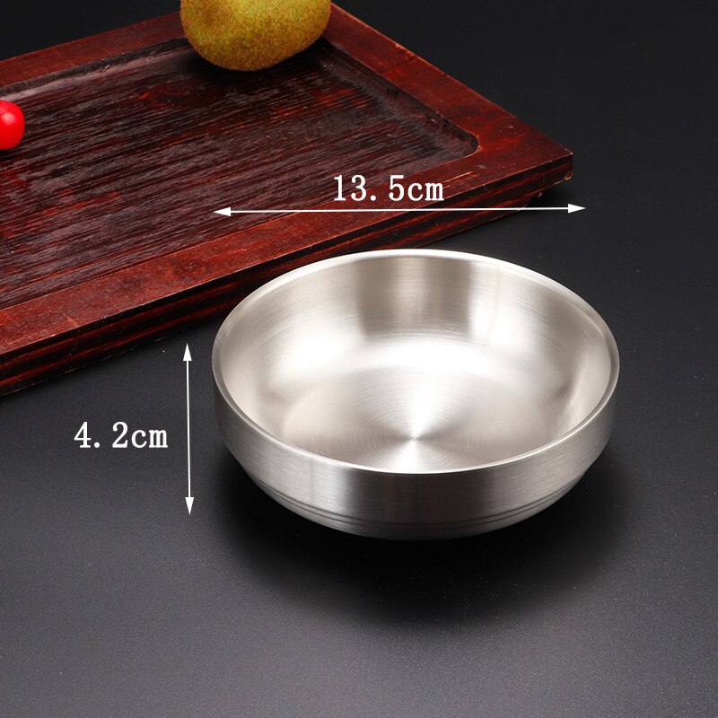 Golden Sauce silvery Dish Appetizer Serving Tray Stainless Steel Sauce Dishes Spice Plates Kitchen Supplies Plates Spice bowl: 13.5cm silvery Dish