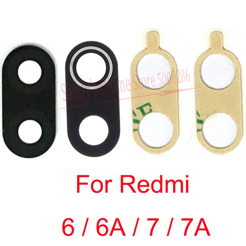 Lente de Cristal de cámara trasera para Xiaomi Redmi 6, 6A, 7, 7A, Redmi6, Redmi7, Redmi6A, Redmi7A, piezas de reparación, 2 uds.