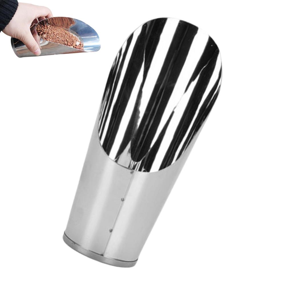 Pala de mano para jardín, pala para plantar en forma de cubo, suministros de plantación ligeros, paleta de fertilización de acero inoxidable para flores: Blanco