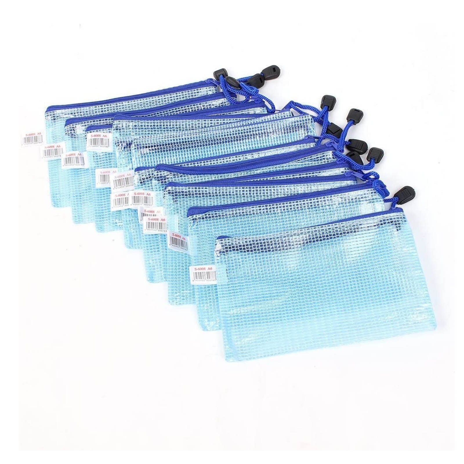 ANGGREK 12 Stuks A6 Bindmappen Plastic Zip Map PVC 6-gats