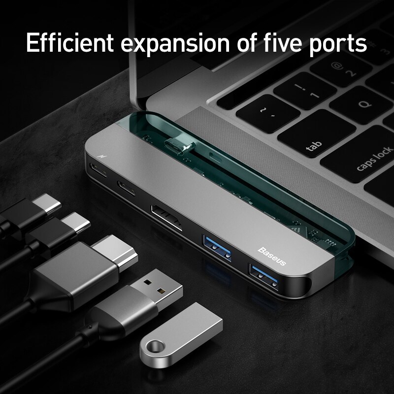 BASUES USB C HDMI Kabel Typ C zu HDMI Hub Adapter USB-C HDMI Konverter Typ-C Blitz 3 Dock für MacBook Huawei Kamerad 30 Profi