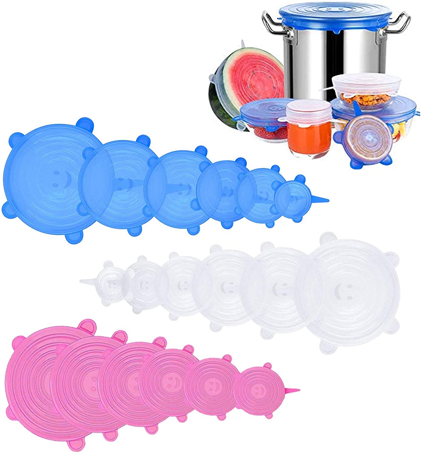 6 pezzi coperchi elastici in silicone riutilizzabili coperchi ermetici per alimenti che mantengono freschi sigilli ciotola copertura elastica per avvolgere accessori da cucina