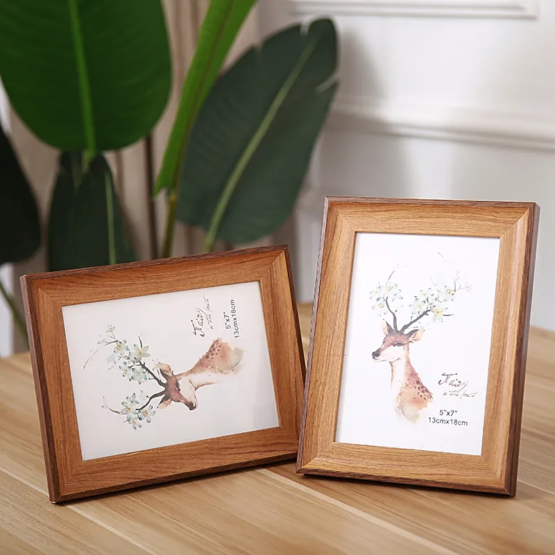 5 Color Rectangle Photo Frame Wall Mounted Living Room Decor Desk Ornament Wedding Family Picture Frame 5-10 Inch European Retro