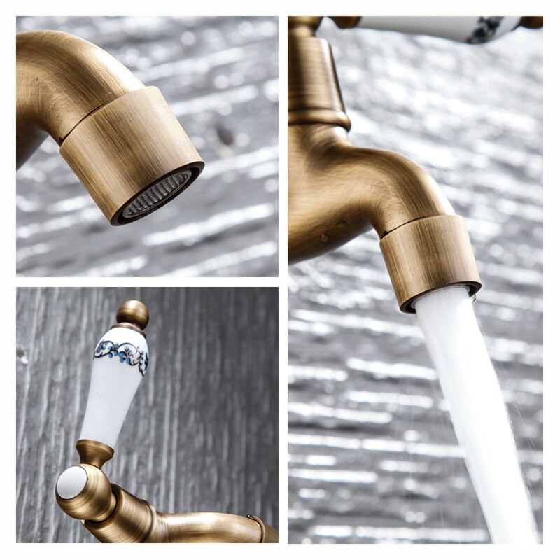 Mosiądz ścienny Bibcock łazienka ścienny kran ogrodowy umywalka wycierać pralka WC pojedyncze zimne krany wody