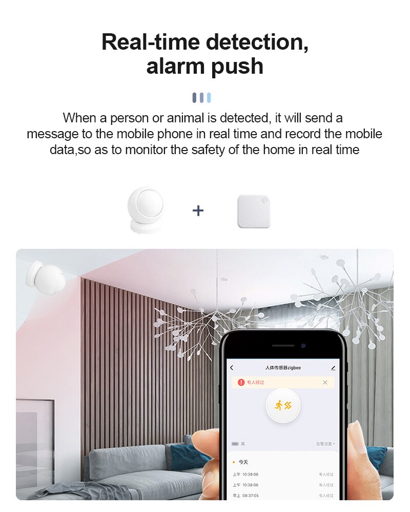 Smart Home WiFi Human Body Sensor Wireless Smart Body Movement PIR Motion Sensor Zigbee Use With Gateway Tuya Smart Life App