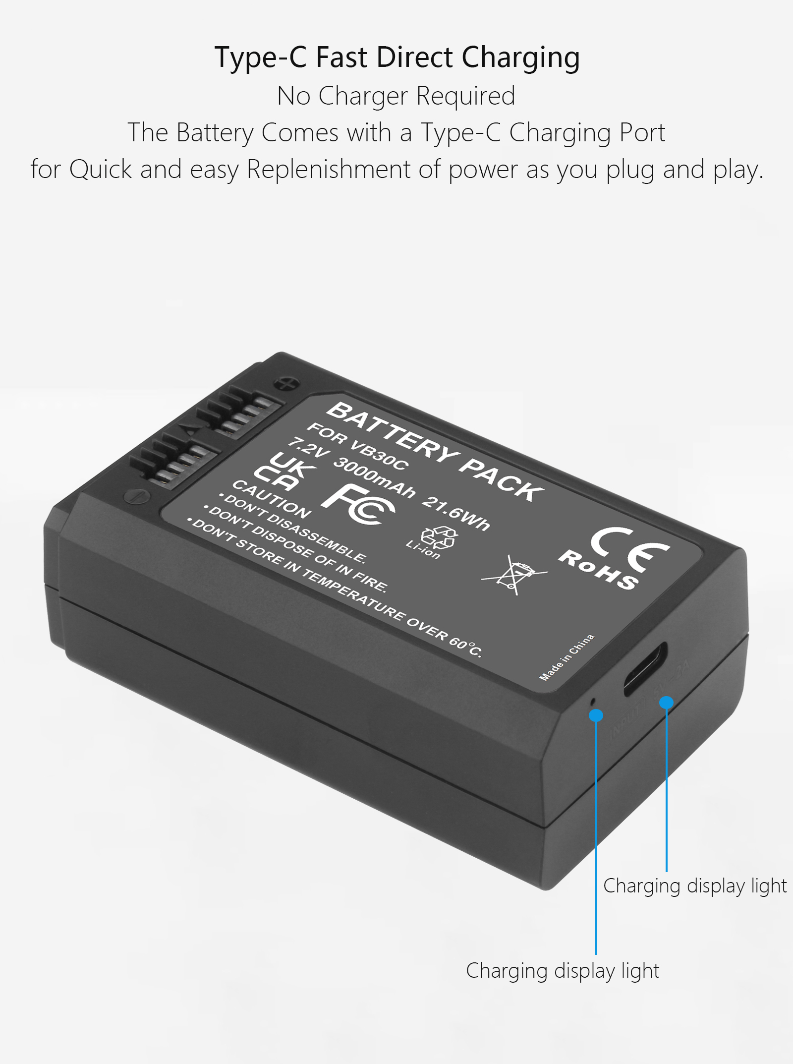 Akumulator litowy robić lampy błyskowej GODOX VB30 3000mAh robić lampa błyskowych Godox V1zawodowiec V1 zawodowiec