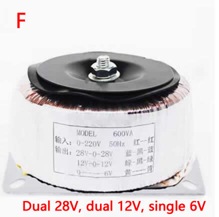 600W Audio Isolatie Toroïdale Transformator Voeding 220V Tot 26V 12V Dual 36V 18V High Power Puur Koperen Ring Runderversterker: Black