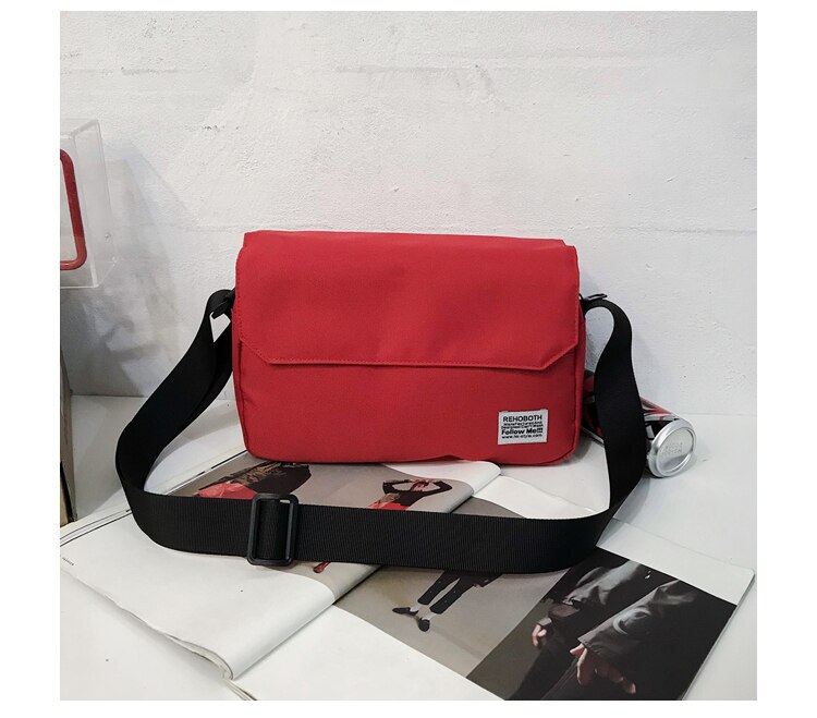 Harajuku pequena cruz saco do mensageiro das mulheres japonês simples retro bolsa de ombro maré marca bolsa feminina literária: Vermelho