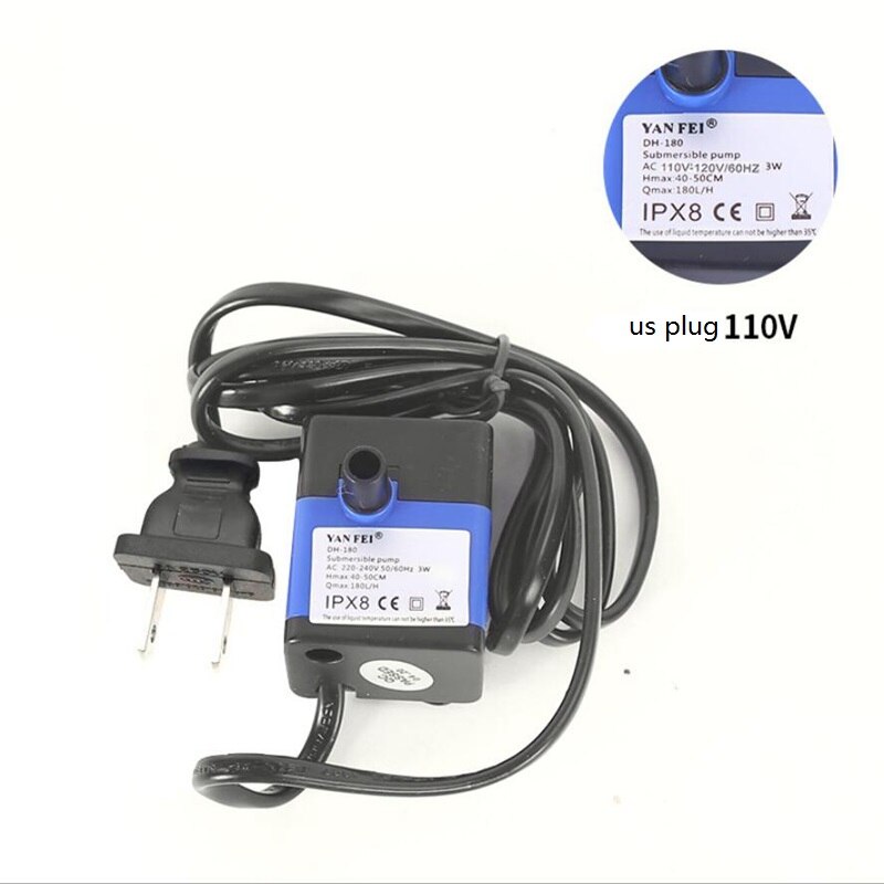 Akvarium 110v 220v dränkbar vattenpump akvarium fontän fiskdamm tank eu/us plug aquario vattenpumpar fisk vattenlevande husdjur kit: A2 us stickproppar