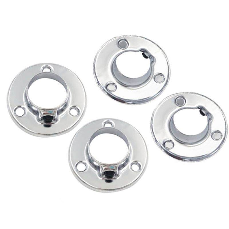 2PCS/Lot Closet Pole Sockets 16mm, 19mm, 25mm, Iron Wardrobe Bracket Flange Rod Holder Closet Rod End Support, Round Shape