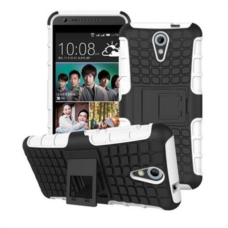 Voor Case HTC Desire 620 Cover Antiklopmiddelen Rubber & Hard Plastic Case Voor HTC Desire 620 Case 620G Telefoon Houder Voor HTC 620: TPU / WHITE