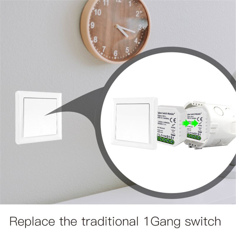 Tuya Smart Zigbee Dimmer Switch Module 1/2 Gang With/No Neutral 2 Way APP Wireless Control Works With Alexa Google 220-240V