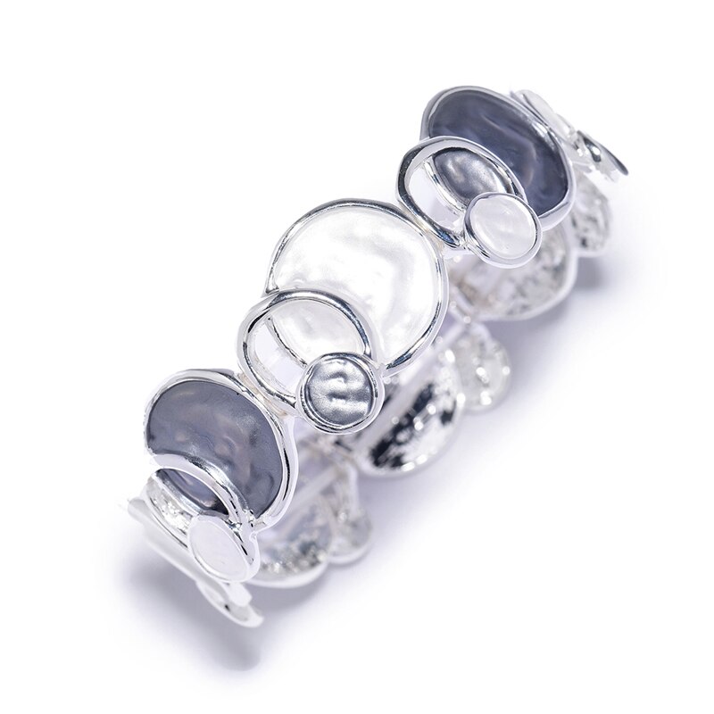 Cring Coco Caldo di colore Argento di Lusso Geometrica Del Braccialetto per Le Donne di Moda Femminile Rotonda di Charme Braccialetto Dei Braccialetti Dei Monili Regali