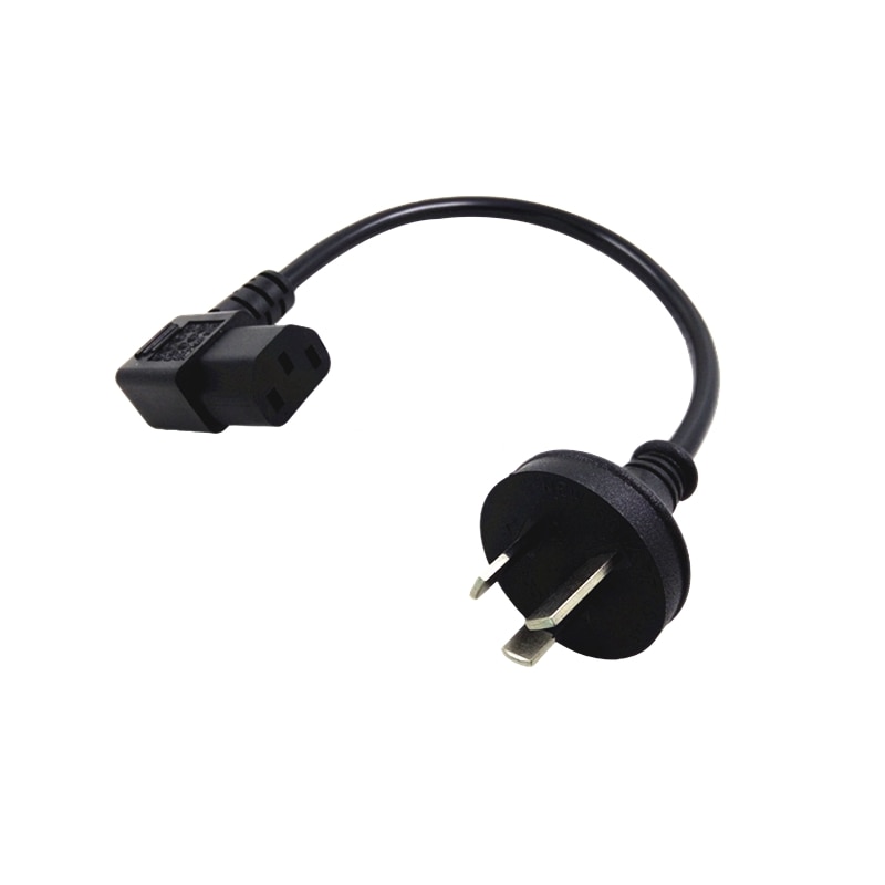 0.2m kyynärpää iec 320 c13 vedenkeitin suorakulma au australia pistoke 3 pin ac lyhyt virtajohto adapteri laturi monitori 10a 250v 20cm