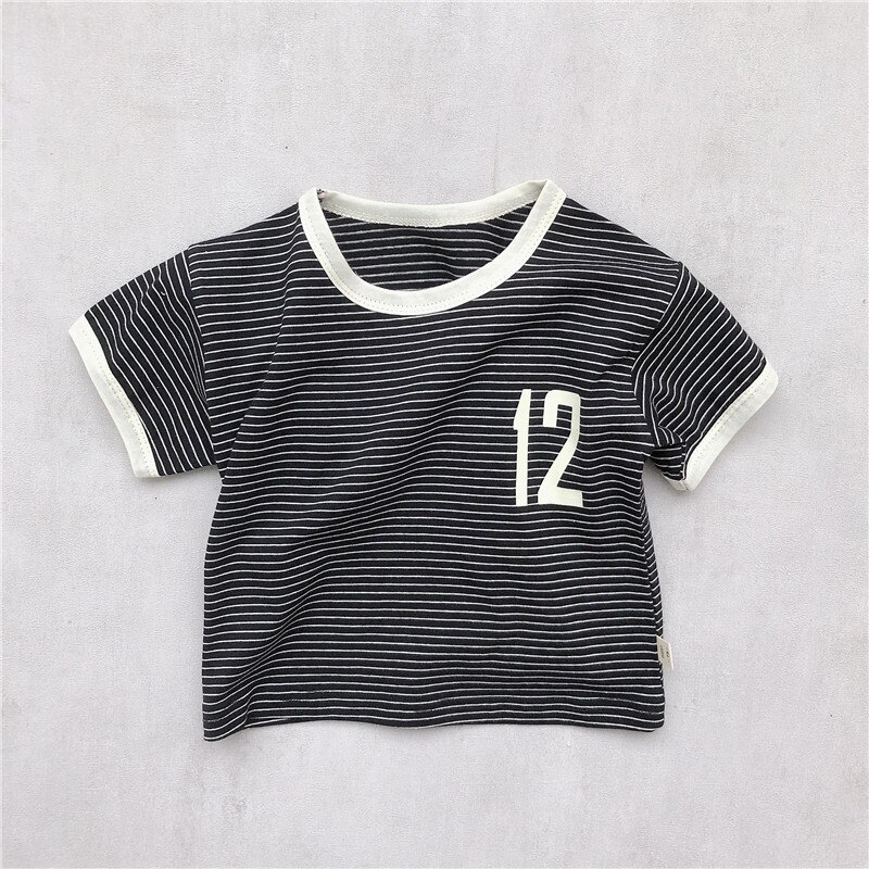 MILANCEL Sommer Baby Kleidung gestreift Baumwolle T-Shirt Koreanische verlieren Spitzen für Mädchen und Jungen Einfache lässig tapsen Spitzen