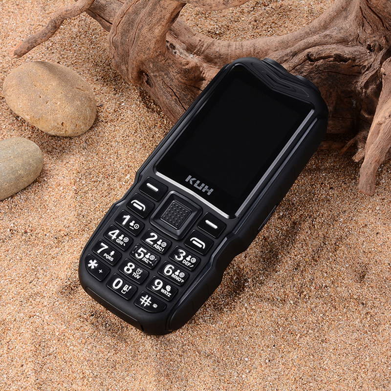 T3 2.4 inch Grinded Steel Screen Mobile Dual Card Dual-lamp Strong Light Three-proof Mobile Phone: English key / black