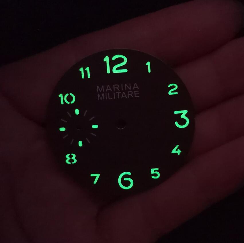 Horloge Accessoires Horloge Onderdelen 36Mm Koffie Wijzerplaat Geel Nummer Sandwich Dubbele Wijzerplaat Tweede Hand Is Op 9 O'