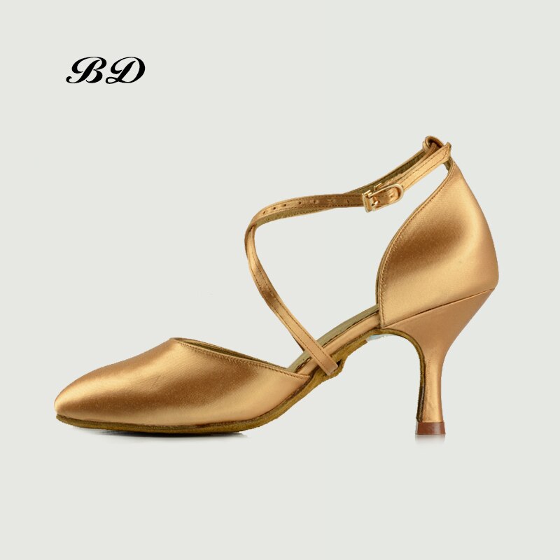 TOP BD Modern Dance Shoes Female Adult Soft Bottom GB Waltz Two truncations Women's Shoe Non-slip Real Leather Sole 103 FREE BAG