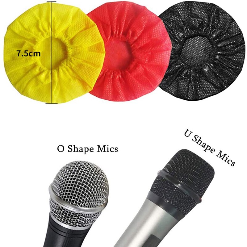 200 Pieces Disposable Microphone Cover Non-Woven Microphone Cover for KTV Recording Room News Gathering